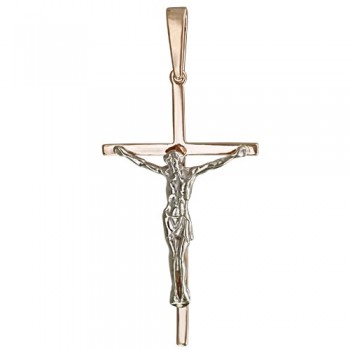 Крестик православный из бело-красного золота 01Р060797