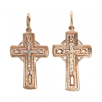 Крестик православный из красного золота 01Р010861