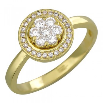 Кольцо с бриллиантом из желтого золота 01К643019Z