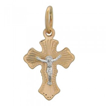 Крестик православный из бело-красного золота 01Р760650
