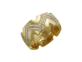 Кольцо с бриллиантом из желтого золота 01К645712L