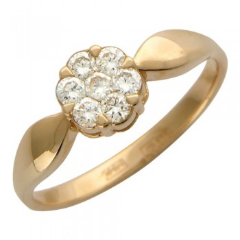Кольцо с бриллиантом из красного золота 01К613066Z