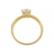 Кольцо с фианитом сваровски из желтого золота 585 пробы