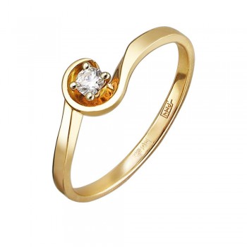 Кольцо с бриллиантом из бело-красного золота 01К668172Ж