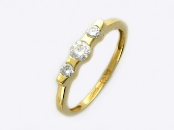 Кольцо с бриллиантом из желтого золота 01К644077