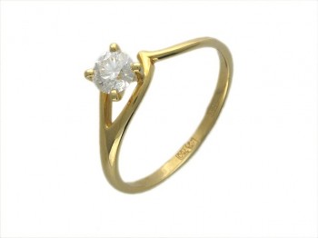 Кольцо с бриллиантом из желтого золота 01К643551