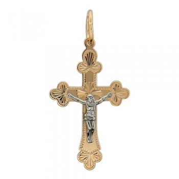 Крестик православный из бело-красного золота 01Р760526