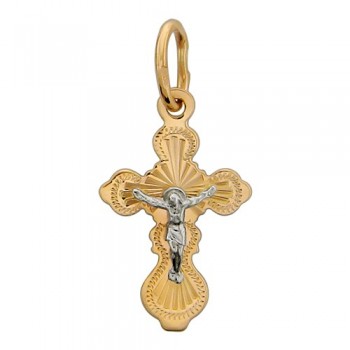 Крестик православный из бело-красного золота 01Р760639