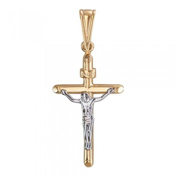 Крестик православный из бело-красного золота 01Р060657