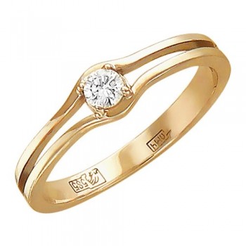 Кольцо с бриллиантом из красного золота 01К616811
