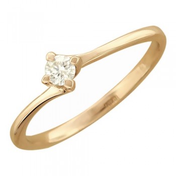 Кольцо с бриллиантом из красного золота 01К616728