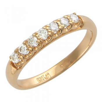 Кольцо с бриллиантом из красного золота 01К615050