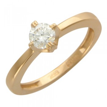 Кольцо с бриллиантом из красного золота 01К612816