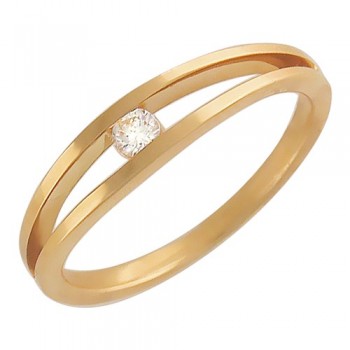 Кольцо с бриллиантом из красного золота 01К612412