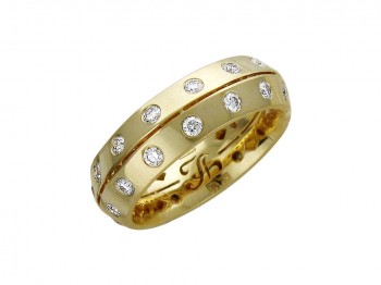 Обручальное кольцо с бриллиантом из желтого золота 01О640195