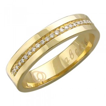 Обручальное кольцо с бриллиантом из желтого золота 01О630229