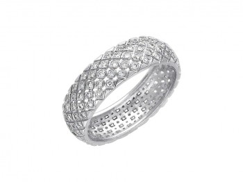 Обручальное кольцо с бриллиантом из белого золота 01О670238