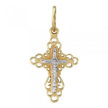 Крестик православный из желтого золота 01Р030767