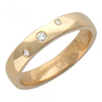 Обручальное кольцо с бриллиантом из красного золота 01О610149