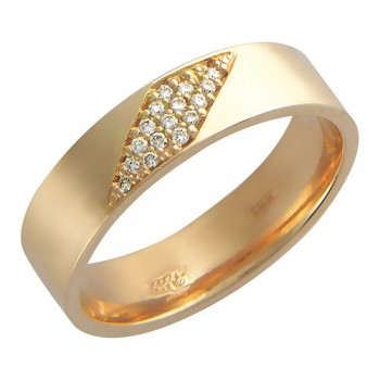 Обручальное кольцо с бриллиантом из красного золота 01О610125