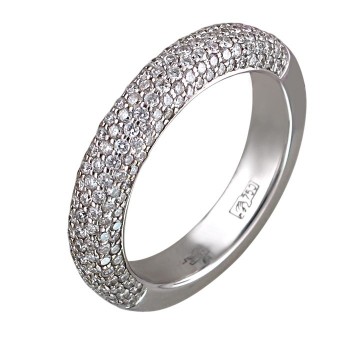 Кольцо с бриллиантом из белого золота 01К673587