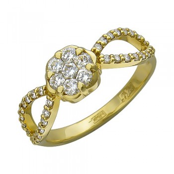 Кольцо с бриллиантом из желтого золота 01К643200Z