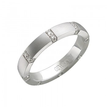 Обручальное кольцо с бриллиантом из белого золота 01О620368