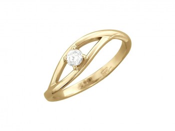 Кольцо с бриллиантом из желтого золота 01К636726