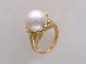 Кольцо с бриллиантом из желтого золота 01К643336