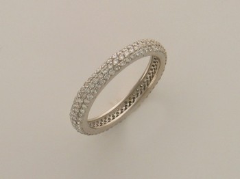 Кольцо с бриллиантом из белого золота 01К673188