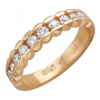 Кольцо с бриллиантом из красного золота 01К615258