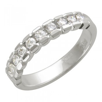 Кольцо с бриллиантом из белого золота 01К625258