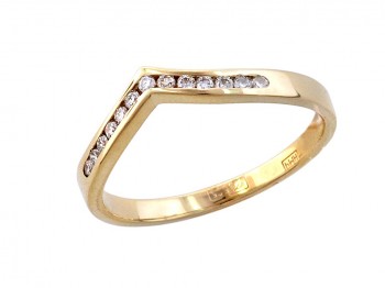 Кольцо с бриллиантом из желтого золота 01К635259