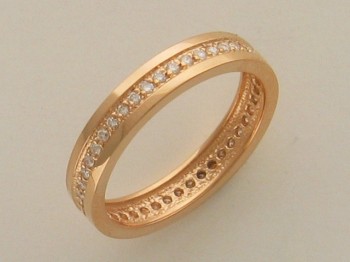 Обручальное кольцо с бриллиантом из красного золота 01О610061