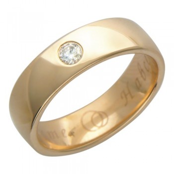 Обручальное кольцо с бриллиантом из красного золота 01О610124