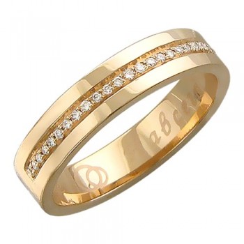 Обручальное кольцо с бриллиантом из красного золота 01О610229