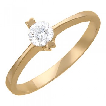 Кольцо с бриллиантом из красного золота 01К615749