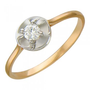 Кольцо с бриллиантом из красного золота 01К616777
