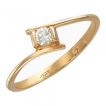 Кольцо с бриллиантом из красного золота 01К616867