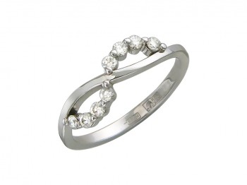 Кольцо с бриллиантом из белого золота 01К623987