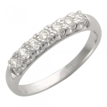 Кольцо с бриллиантом из белого золота 01К625050