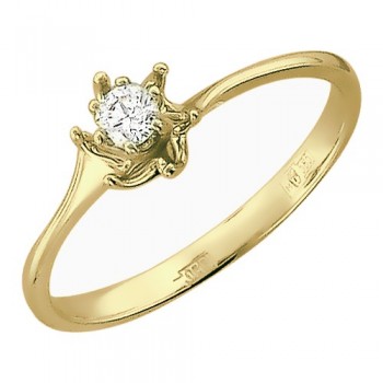 Кольцо с бриллиантом из желтого золота 01К636783