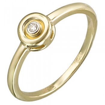 Кольцо с бриллиантом из желтого золота 01К637570