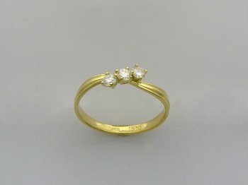 Кольцо с бриллиантом из желтого золота 01К643856