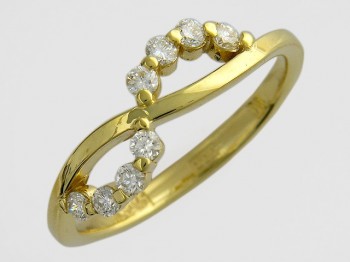 Кольцо с бриллиантом из желтого золота 01К643987