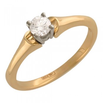 Кольцо с бриллиантом из бело-красного золота 01К663165