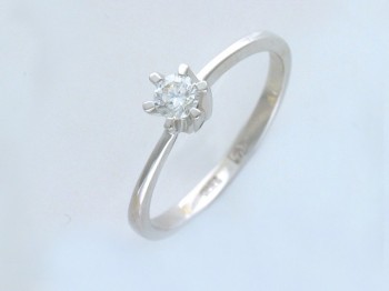 Кольцо с бриллиантом из белого золота 01К673267