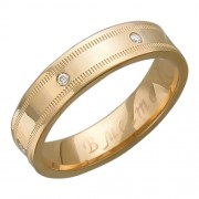 Обручальное кольцо с бриллиантом из красного золота 585 пробы