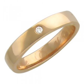 Обручальное кольцо с бриллиантом из красного золота 01О610150