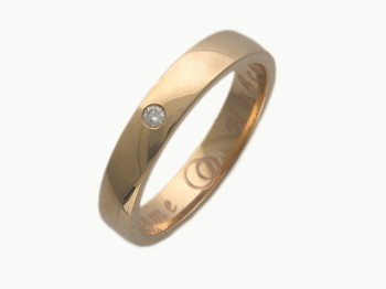 Обручальное кольцо с бриллиантом из красного золота 01О610179